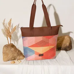 ZOUK Printed Shopper Jute Tote Bag image 2