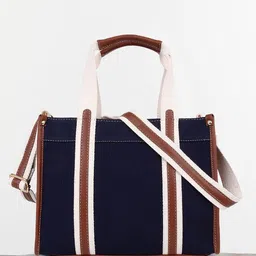 Womanix Striped Structured Handheld Bag with Fringed-37