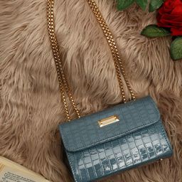 FARGO Green Textured Structured Sling Bag-49