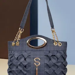 PARSLEY Textured Self Design Structured Handheld Bag-picture-25