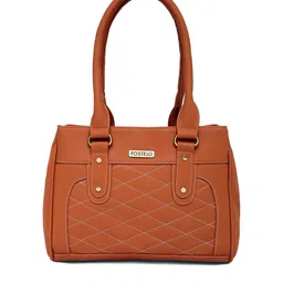 Fostelo Tan PU Structured Shoulder Bag with Quilted-47