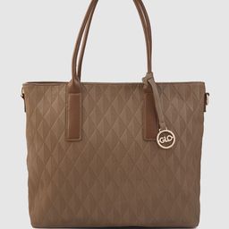 Globus Textured Structured Shoulder Bag With Quilted Detail-6