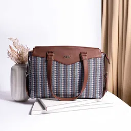 ZOUK Bombay Houndstooth Geometric Printed Structured Shoulder Bag image 1