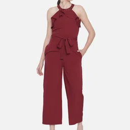 ALL WAYS YOU Embellished Halter Neck Basic Jumpsuit-picture-35