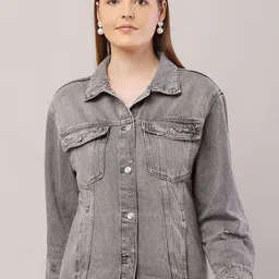 NoBarr Women Denim Jacket with Embroidered-image-46