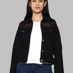 Jb Just BLACK Embroidered Cotton Denim Jacket-picture-14
