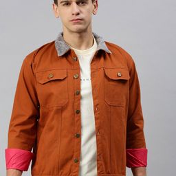 VOXATI Spread Collar Denim Jacket With Faux Fur Trim-picture-15