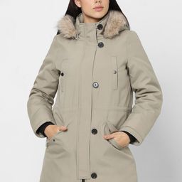 Vero Moda Faux Fur Trim Detail Hooded Longline Parka Jacket-56
