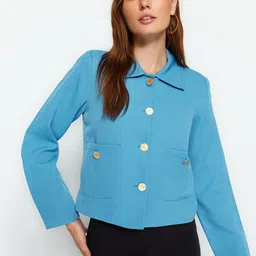 Trendyol Spread Collar Crop Tailored Jacket-picture-24