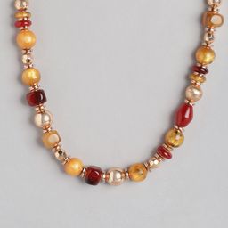 RICHEERA Rose Gold-Plated Artificial Beads Necklace-83