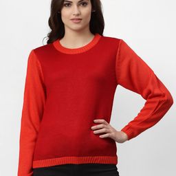 Miramor Women Red Solid Full Sleeve Pullover-picture-34