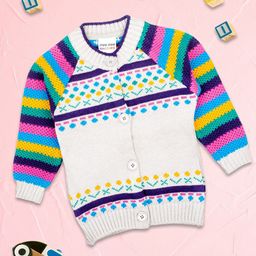 MeeMee Girls Multicoloured Printed Cardigan-image-2