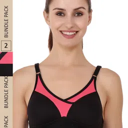 Floret Pack of 2 Heavily Padded Non Padded T Shirt Bra-picture-45