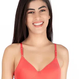 Fabme Non-Wired Full Coverage Seamless All Day Comfort Heavily Padded T-Shirt Cotton Bra-21