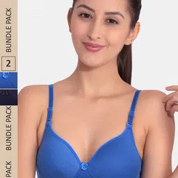 Floret Pack Of 2 Heavily Padded Non Wired Push Up Bra-picture-32