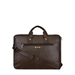 LOREM Unisex Coffee Brown Textured Messenger Bag-19