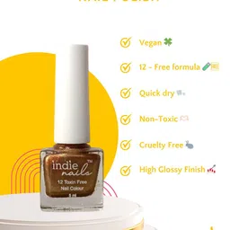 Indie Nails Set Of 2 12 Toxic Free Nail Polish- 5 ml Each- Good As Gold & Outer Space image 4