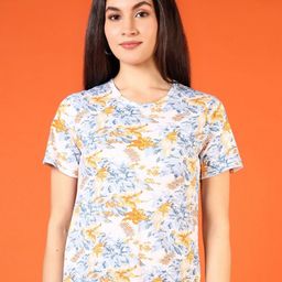 V-Mart Women Floral Printed Round Neck Cotton T-shirt-picture-15