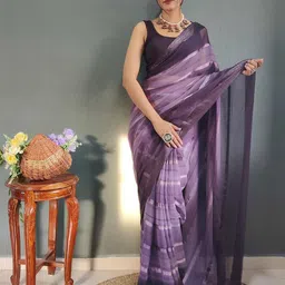 KALINI Leheriya Zari Pure Chiffon Ready to Wear Jamdani Saree-image-55