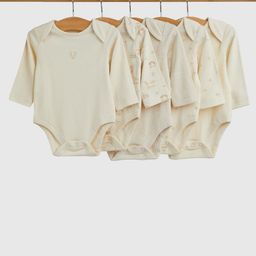 mothercare Kids Pack Of 5 Solid Pure Cotton Bodysuit-image-7