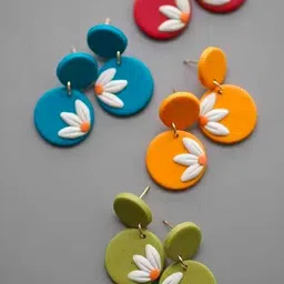 VMA PLAY FASHION Set Of 3 Circular Shaped Drop Earrings-image-68