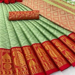 RUNAYA NX Woven Design Silk Cotton Mysore Silk Saree-image-91