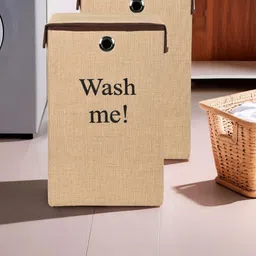 Myntra Elegant Homes 2Pcs Brown Printed Jute Foldable Laundry Bags - 75 L Each-4