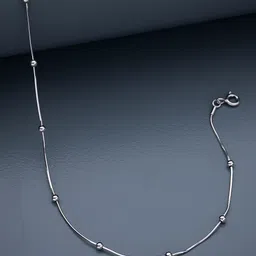 Kushal's Fashion Jewellery 92.5 Pure Silver Rhodium-Plated Anklet-53