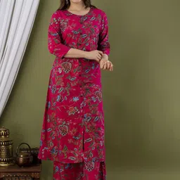 Demirner Women Floral Printed Regular Kurta with Palazzos-picture-57