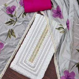 MANVAA Floral Embroidered Thread Work Pure Silk Unstitched Dress Material-picture-39