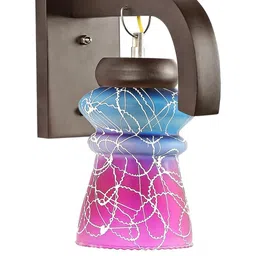 Somil Premium Designer Glass Wall / Night Lamp Elegant & Stylish Dcor Accent for Modern Interiors, color- Pink, Firozi, White, Size:- 17 X 30 X 27 CM-image-90