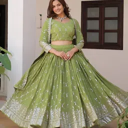 Kedar Fab Women Embellished Semi-Stitched Lehenga Choli-picture-52