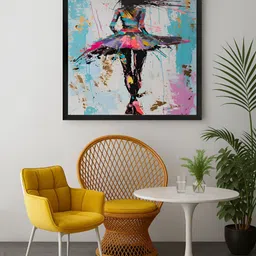 999Store Blue & Pink 1 Piece Dancer Canvas Wall Art-image-2