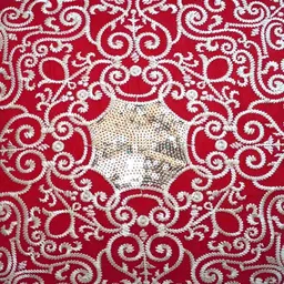 TARA- Sparkling Homes Red & White Set of 2 Embroidered Square Cushion Covers image 2