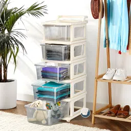 RUBOXA Transparent Set of 1 Regular Drawer Organiser Organisers-9
