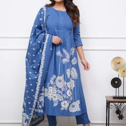 Anni Designer Floral Printed Pleated Kurta With Trousers & Dupatta-picture-34