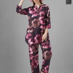 TITTLI Pack Of 2 Floral Printed Mandarin-Neck Tunic With Trousers Co-Ords-picture-16
