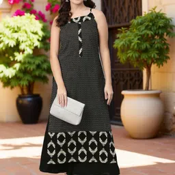 Pannkh Floral Printed Shoulder Straps Cotton Straight Kurta-7