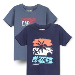 RASPY Boys 2 Printed Tropical Pure Cotton T-shirt-image-6