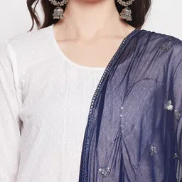 Clora Creation Floral Embroidered Dupatta With Sequinned image 2