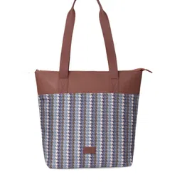 ZOUK Geometric Printed Shopper Jute Tote Bag image 3