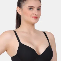 Amour Secret Bra Seamless Cups Full Coverage Underwired Lightly Padded-PD9324_Blk image 4