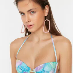 Trendyol Abstract Printed Full Coverage Underwired Halter Neck Bra With All Day Comfort image 2