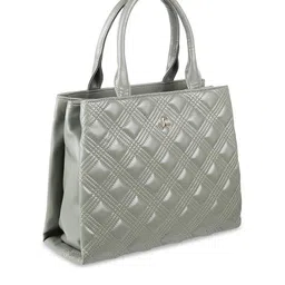 Mochi Green Textured Structured Handheld Bag with Quilted image 3