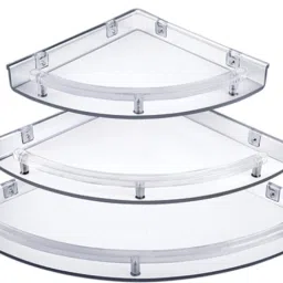 Multi-use wall mount Kitchen, Bathroom Corner Shelf, storage Rack, Plastic Shelf Plastic Wall Shelf-21