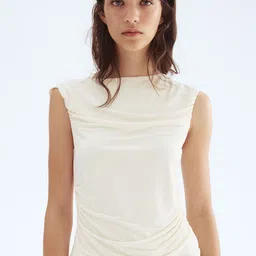 H&M Draped Cap-Sleeved Top-image-83