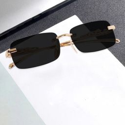 SPADEACES Unisex Rimless Rectangle Sunglasses-picture-20