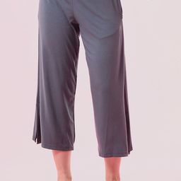 Enamor Mid Rise Crop Length Culotte With Smart Side Slits Straight-Leg Lounge Pant-image-95