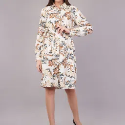 Purple State Floral Printed Shirt Midi Dress-picture-12