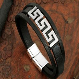 UNIVERSITY TRENDZ Men Leather Multistrand Bracelet-image-69